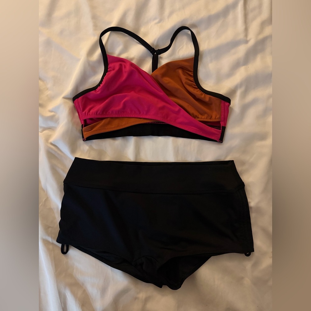 PINK Victorias Secret - Bikini Set - Wrap - Racerback - Medium - Large - Shorts